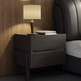 Black Modern Nightstand 2 Drawer Bedside Table