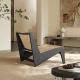 Modern Mid-Century Accent Lounge Chair with Rattan