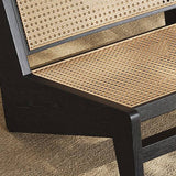 Modern Mid-Century Accent Lounge Chair with Rattan