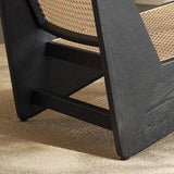 Modern Mid-Century Accent Lounge Chair with Rattan