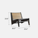 Modern Mid-Century Accent Lounge Chair with Rattan
