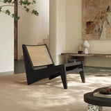 Modern Mid-Century Accent Lounge Chair with Rattan