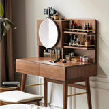 Walnut Makeup Vanity Set Dressing Table with Light