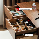 Walnut Makeup Vanity Set Dressing Table with Light