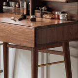 Walnut Makeup Vanity Set Dressing Table with Light