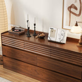 Modern Walnut Storage Cabinet with Multi-Drawer for Living Room