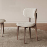 Lamb Velvet Backrest Dining Chair French Retro Style