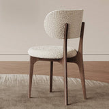 Lamb Velvet Backrest Dining Chair French Retro Style