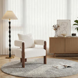 Modern Lounge Chair Cushion Set Lamb Wool Accent Chair