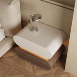 Modern Nightstand 2 Drawer Bedside Table with Light