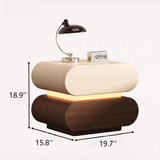 Modern Nightstand 2 Drawer Bedside Table with Light