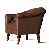 Mid-Century Leather Single Accent Armchair Club Chair