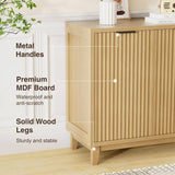 Modern Fluted Accent Cabinet with Adjustable Shelves