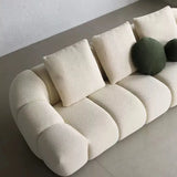 Curved Cream Boucle Sectional Sofa for Living Room