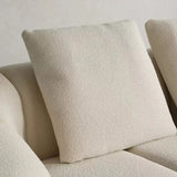 Curved Cream Boucle Sectional Sofa for Living Room