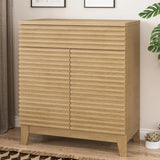 Fluted Sideboard Buffet Storage Cabinet with Drawers