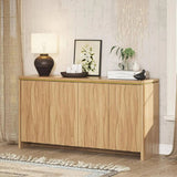 Fluted Sideboard Buffet Storage Cabinet with 4 Doors