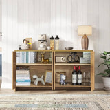 Fluted Sideboard Buffet Storage Cabinet with 4 Doors