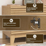 Fluted Sideboard Buffet Storage Cabinet with Drawers