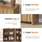 Fluted Sideboard Buffet Storage Cabinet with 4 Doors