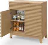 Fluted Sideboard Buffet Storage Cabinet with Drawers