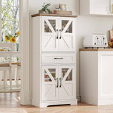 50.3in Farmhouse Bathroom Floor Storage Cabinet with LED Lights