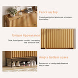 Large Fluted Shoe Cabinet with 4 Flip Drawers