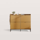 Large Fluted Shoe Cabinet with 4 Flip Drawers