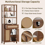 Farmhouse 71 In Bookshelf with Shelves and Drawer