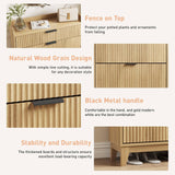 Fluted Shoe Storage Cabinet with Flip Drawers