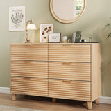 Modern Fluted Dresser with 6 Drawer for Bedroom