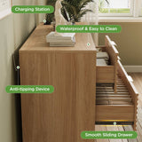 Modern Fluted Dresser with 6 Drawer for Bedroom