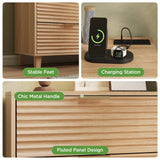 Modern Fluted Dresser with 6 Drawer for Bedroom