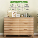 Modern Fluted Dresser with 6 Drawer for Bedroom