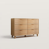 Modern Fluted Dresser with 6 Drawer for Bedroom