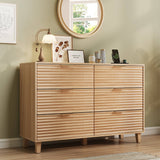 Modern Fluted Dresser with 6 Drawer for Bedroom