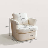 Swivel Linen Armchair Lounge Chair with Curved Backrest