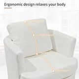Swivel Linen Armchair Lounge Chair with Curved Backrest