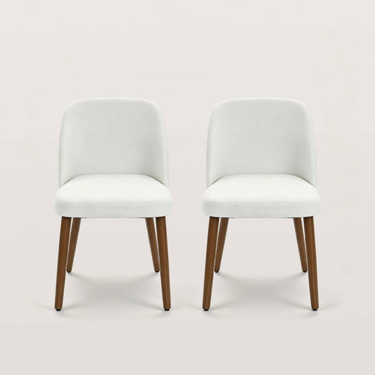 Modern Fabric Upholstered Dining Chair with Curved Backrest