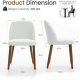 Modern Fabric Upholstered Dining Chair with Curved Backrest