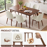 Modern Curved Wingback Dining Chairs with Wood Legs