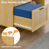 3 Rattan Drawer Lateral Filing Storage Cabinets with Lock
