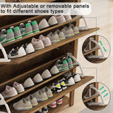 Farmhouse Shoe Cabinet with 2 Flip Drawers for Entryway