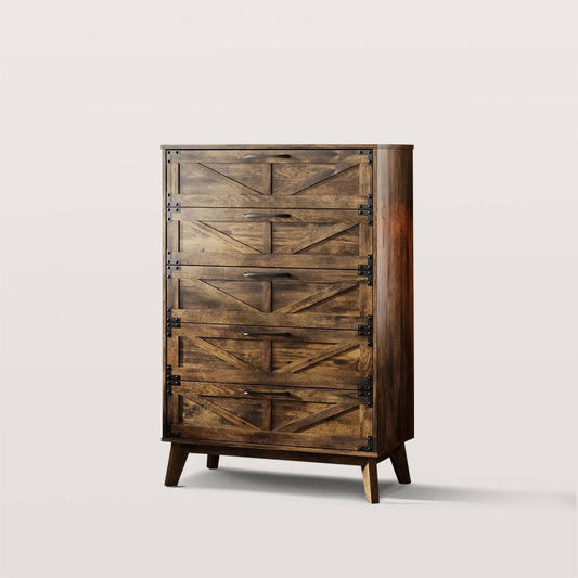 Farmhouse 5 Drawers Dresser Chests for Bedroom