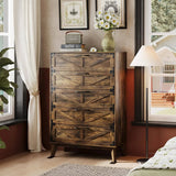 Farmhouse 5 Drawers Dresser Chests for Bedroom