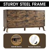 Wide Wood 6 Drawers Dresser Storage Cabinet