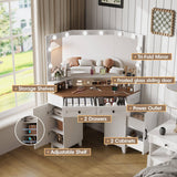 Corner Makeup Vanity Desk Dressing Table
