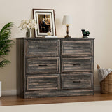 Modern Farmhouse 6-Drawer Dresser with Charging Station