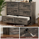 Modern Farmhouse 6-Drawer Dresser with Charging Station