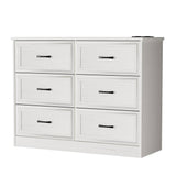 Modern Farmhouse 6-Drawer Dresser with Charging Station